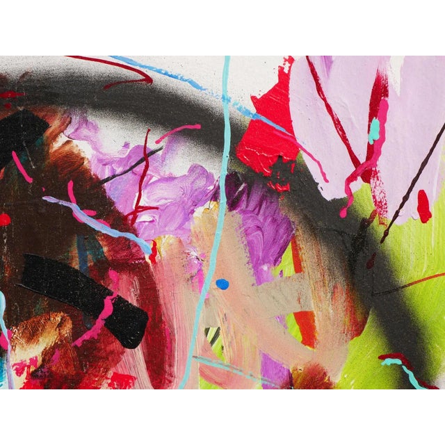 Textile 2022 "Jazz Study Volume Three" Colorful Abstract Mixed Media Painting by David Hardaker For Sale - Image 7 of 13