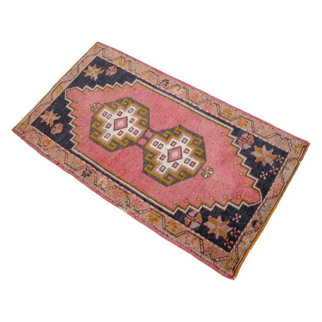 Textile Hand Knotted Small Turkish Rug Wool Door Mat Entry Decor - 23'' X 40'' For Sale - Image 7 of 14