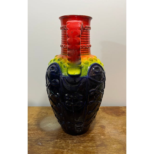 Large Model 99-45 Sunset Floor Vase by Bodo Mans for Bay Keramik, West Germany, 1970s For Sale - Image 4 of 8