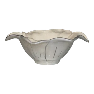 Vintage Julia Knight Collection Italian Handcrafted Lily Shaped Mother of Pearl Serving Bowl