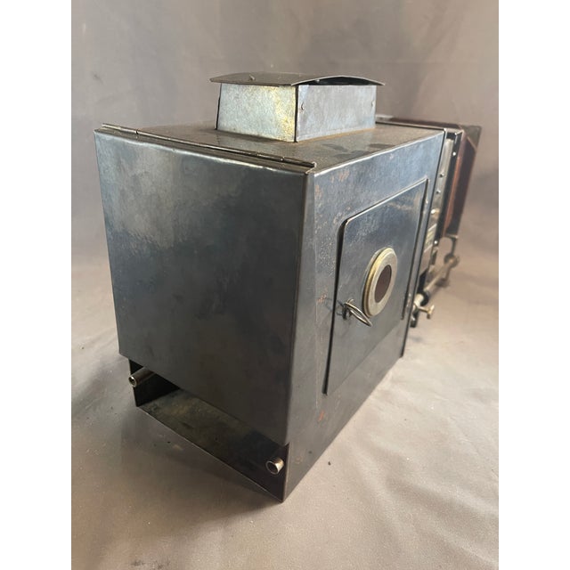 Antique 1800's c.t. Milligan Magic Lantern Projector & Wood Case Brass Lens For Sale - Image 10 of 18