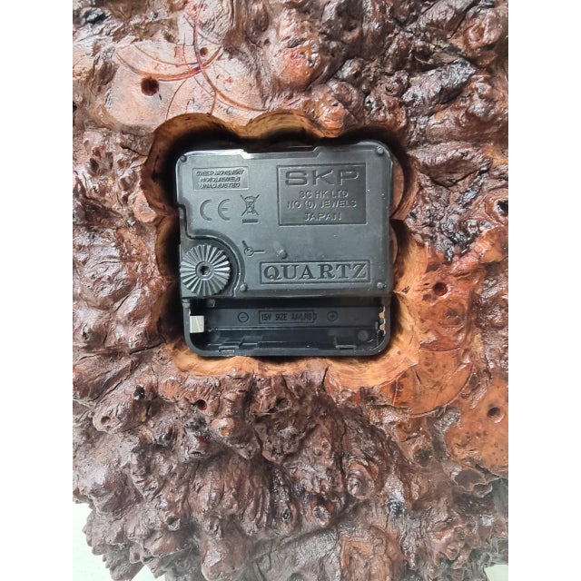 Gateway of Time – One-of-a-Kind Vietnamese Burl Elm Wood Wall Clock For Sale - Image 11 of 14
