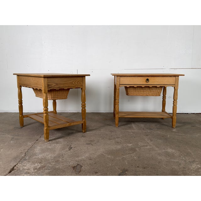 Scandinavian Modern Oak Side Tables by Henning Kjærnulf, 1960s, Set of 2 For Sale - Image 10 of 11