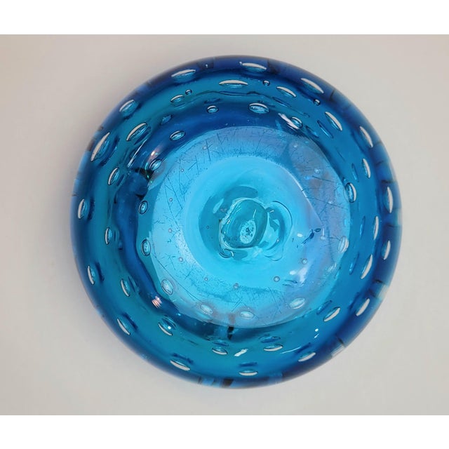 Glass Mid Century Blenko Ashtray For Sale - Image 7 of 14
