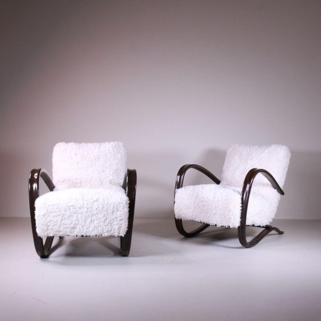 Set of Vintage Lounge Chairs by Jindrich Halabala, in Very Good conditions. Designed 1950 to 1959 I have official proof of...