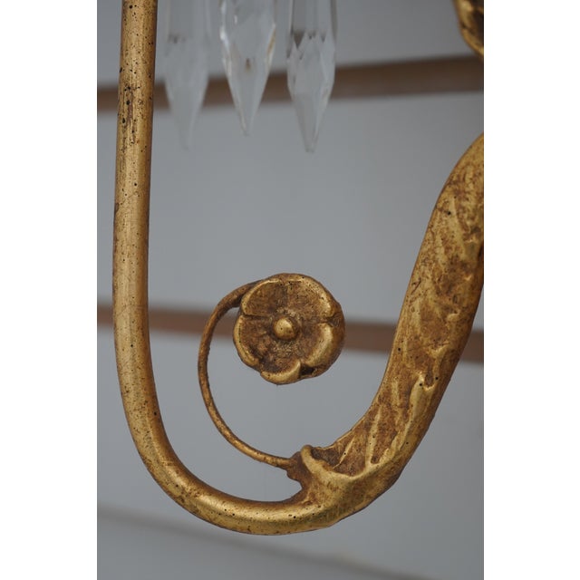 Friedman Brothers Pair Friedman Brothers Gold Gilt Candelabra Sconces For Sale - Image 4 of 12