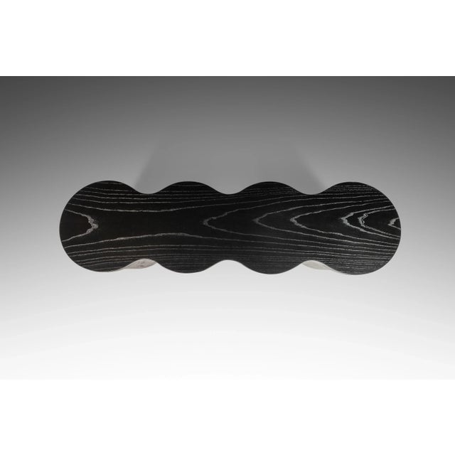 Contemporary Organic Modern Hand-Shaped & Turned Sculptural Bench in Solid Ebonized Ash by Mark Leblanc for Mark Leblanc Studios, Usa, 2023 For Sale - Image 3 of 10