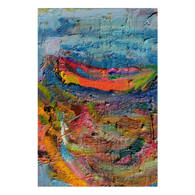 Oil painting by California abstract expressionist artist Kristin Cohen (American, b. 1963). Kristin Cohen studied at...
