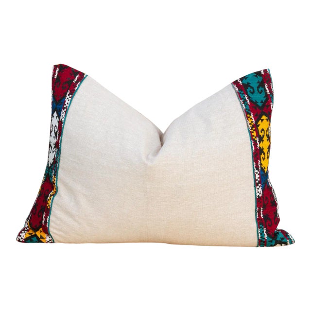 Vedie Linen Tribal Border Pillow For Sale