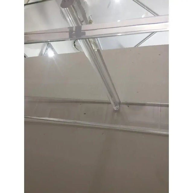 Glass 60" Console Table Lucite and Clear Glass Top - Floor Sample33 For Sale - Image 7 of 12