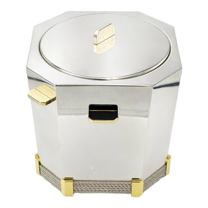 Vintage Gucci Silverplate Ice Bucket Mid Century Modern Barware Italy