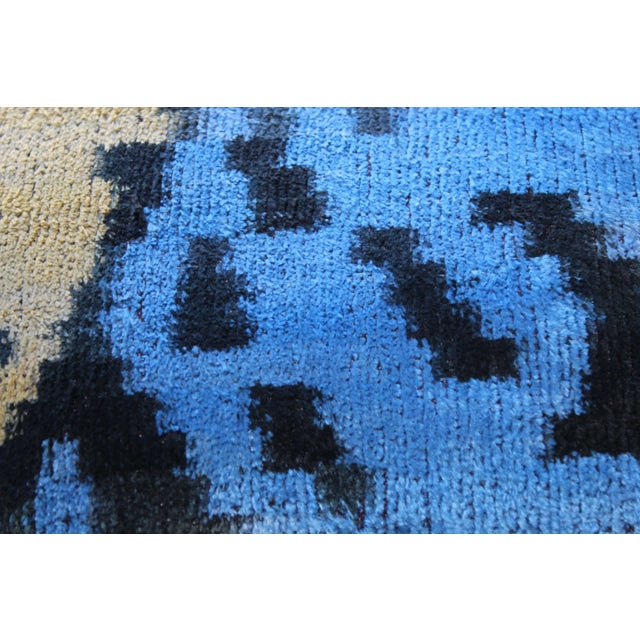 Textile Contemporary Velvet Ikat Bohemian Throw Pillow For Sale - Image 7 of 10