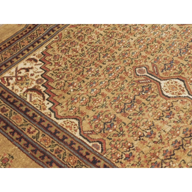 Camel Antique Persian Gallery Sie Rug- 4′10″ × 10′5″ For Sale - Image 8 of 13
