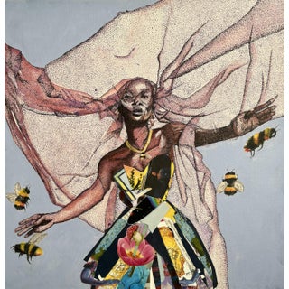 In Veiled Bloom, by Victory Anthony Nted (2026), Gouache and Acrylic For Sale