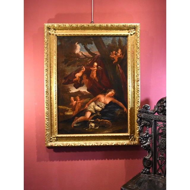 Guillaume Courtois / Il Borgognone, Diana & Cupid, 1650, Oil on Canvas For Sale - Image 13 of 15