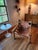 Wood Modern Leather and Teak Lounge Chair For Sale - Image 7 of 8