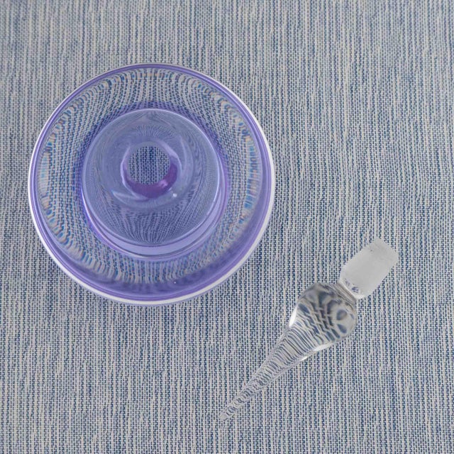 Vintage Light Purple Glass Perfume Bottle With Clear Stopper For Sale - Image 11 of 12