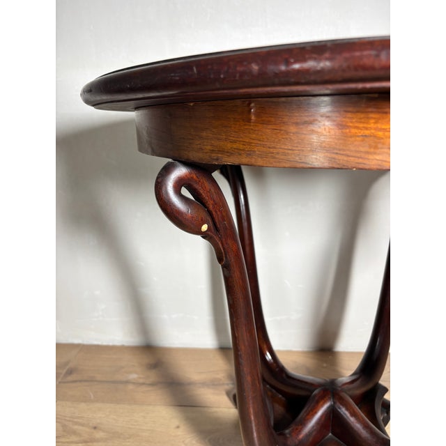 Early 20th Century Art Nouveau Oak Pedestal Side Table, Early 20th Century For Sale - Image 5 of 12