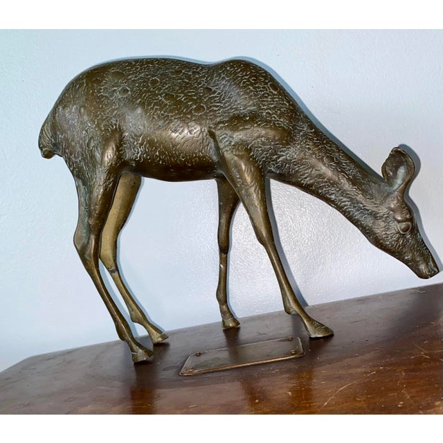 Vintage Brass Reindeer For Sale - Image 4 of 5