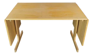 Mid Century Modern Beech Drop Leaf Dining Breakfast Conference Table