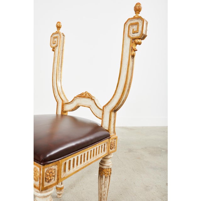 Pair of Italian Neoclassical Style Backless Hall Chairs For Sale - Image 10 of 12