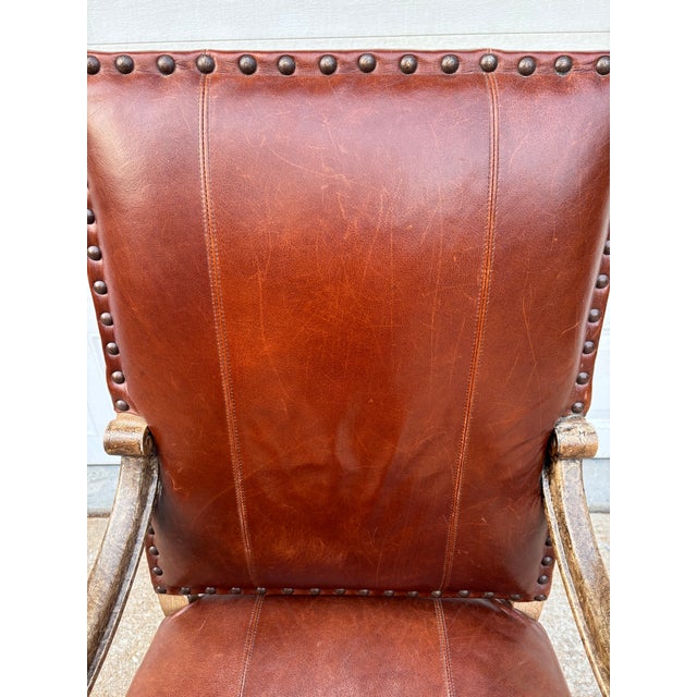 English Leather Executive Office Chair For Sale - Image 3 of 12