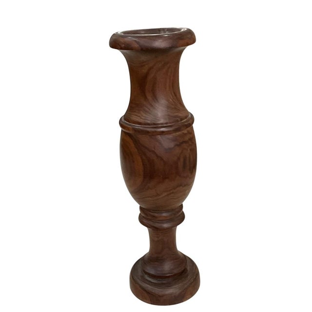 Vintage Beautifully Carved Ironwood Display Vase Great for Dried Flowers or reeds