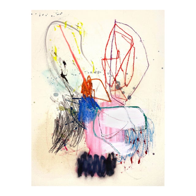 Contemporary Abstract Mixed Media on Canvas "Untitled 132_25" by Ludovic Dervillez For Sale