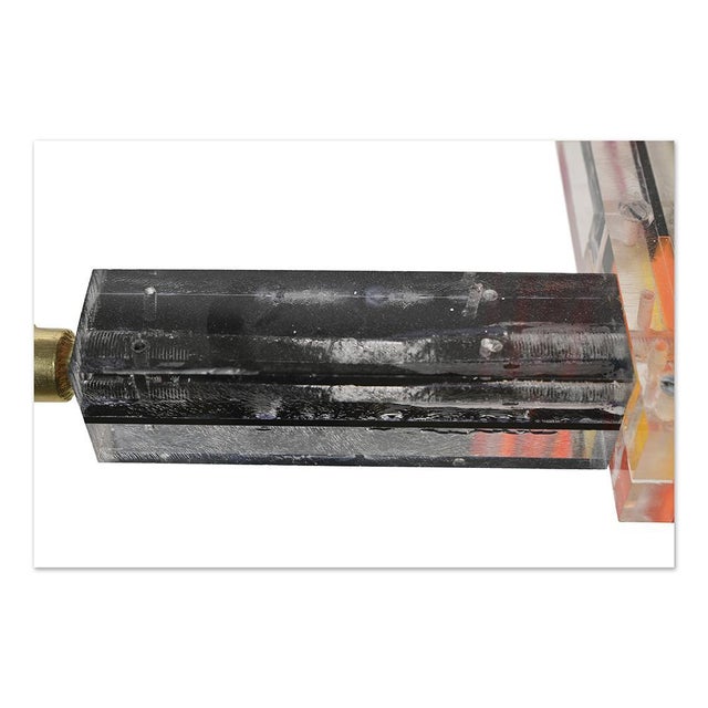 Gold Resin and Brass Chandelier by Henri Fernandez For Sale - Image 8 of 9