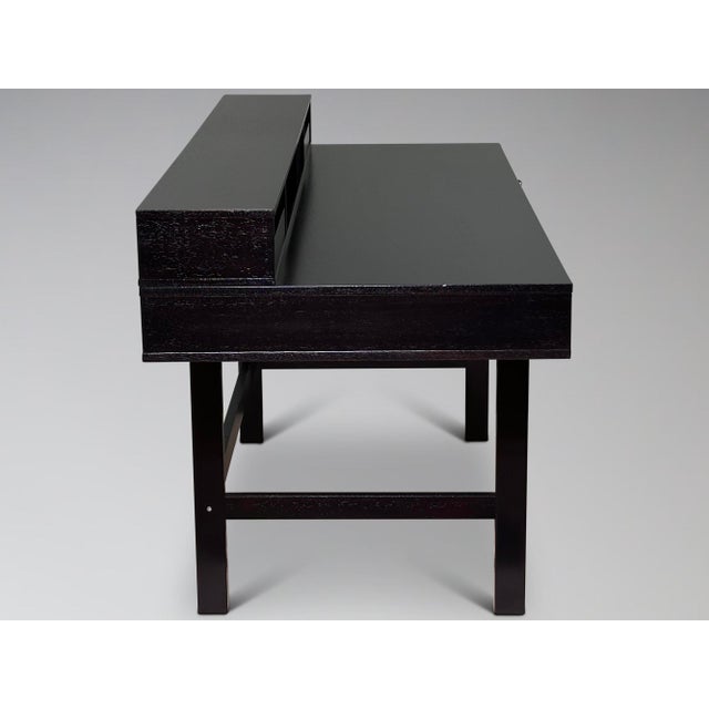 1970s Refinished Ebonized Teak Flip Top Executive Desk Attr. Jens Quistgaard for Peter Løvig Nielsen For Sale - Image 5 of 17