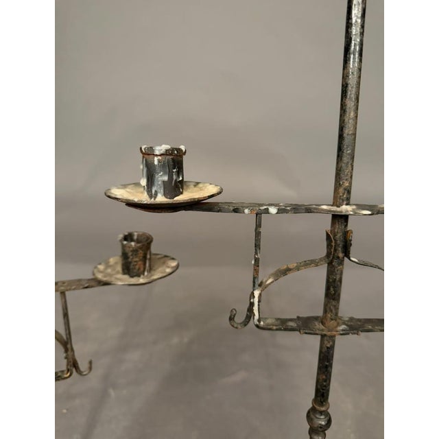 Pair of French Wrought Iron Candelabras, Circa 1850 For Sale In Indianapolis - Image 6 of 13