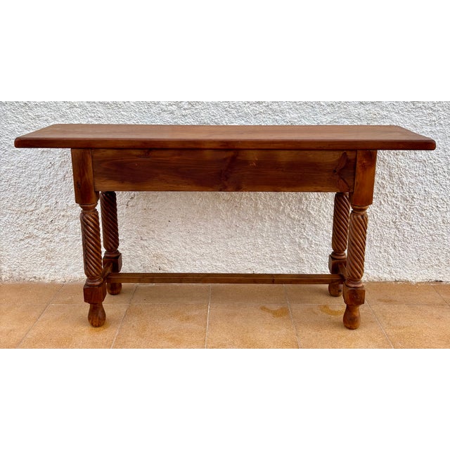 Spanish Castilian Console with Drawers and Turned Legs, 1890s For Sale - Image 12 of 15