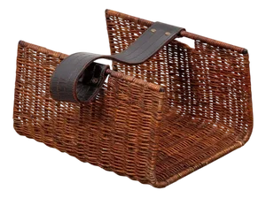 French Rattan Magazine / Newspaper Rack, 1960