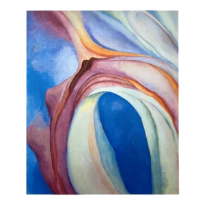 Georgia O'Keeffe Vintage 1980's Modernist Lithograph Print Poster " Music, Pink and Blue " 1918