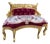Late20C French Artisan Louis XVI Style Gold Red Beech Settee For Sale