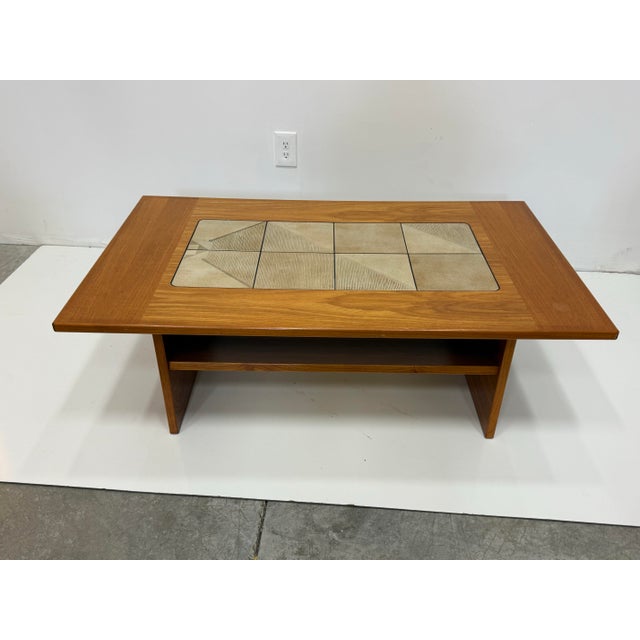 Late 20th Century Danish Modern Gangso Mobler Teak Coffee Table With Tile Inserts For Sale - Image 5 of 11