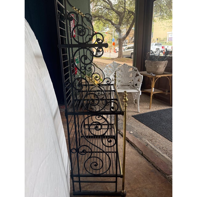 Large French Boulangerie Stand or Baker's Rack of Wrought Iron and Brass For Sale In Austin - Image 6 of 12
