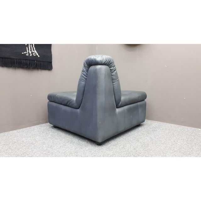 Modular Buffalo Leather Seating Group attributed to Laauser, 1980s Set of 5 For Sale - Image 11 of 15