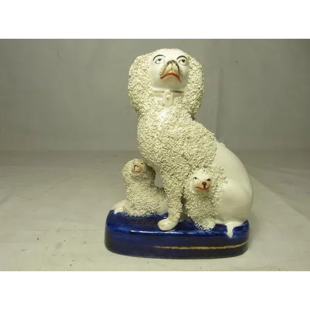 Antique Staffordshire Poodle Group For Sale - Image 9 of 11
