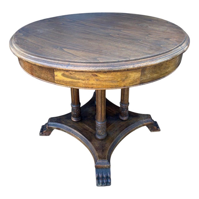 SpanishNeoclassical Revival Round Hardwood Table, Early 20th Century For Sale