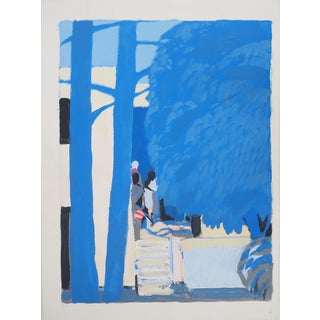 Gabriel Godard, Blue Forest, Pastel For Sale