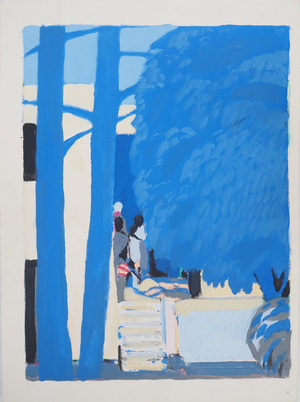Gabriel Godard, Blue Forest, Pastel