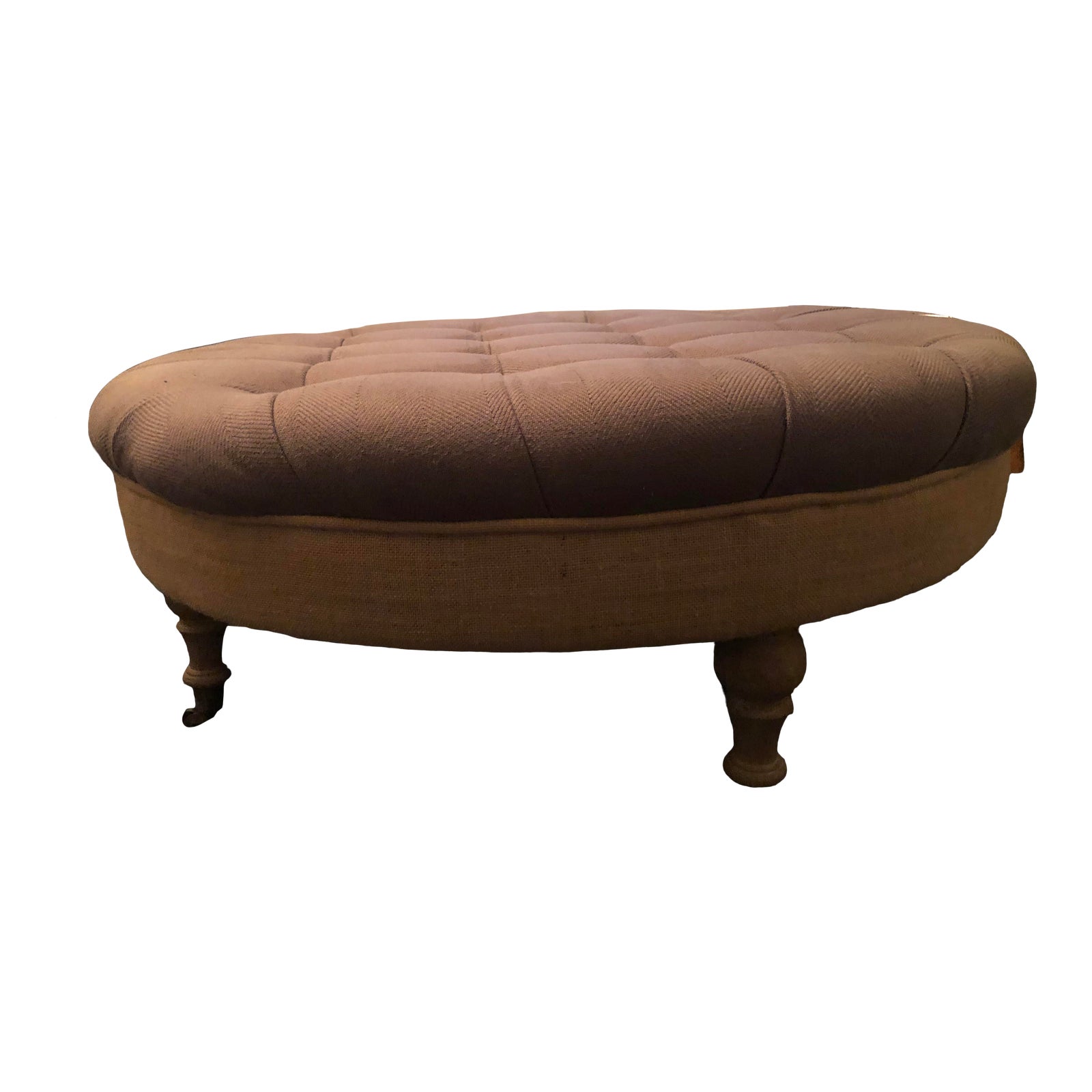 Restoration Hardware Linen Ottoman Chairish