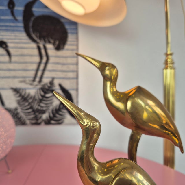 Mid-Century Modern Mid-Century Brass Heron Sculpture, Denmark, 1960s, Set of 2 For Sale - Image 3 of 6