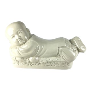 Vintage Chairman Mao White Porcelain Money Pillow For Sale