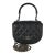 Black Quilted Lambskin CC Half Moon Top Handle Flap For Sale
