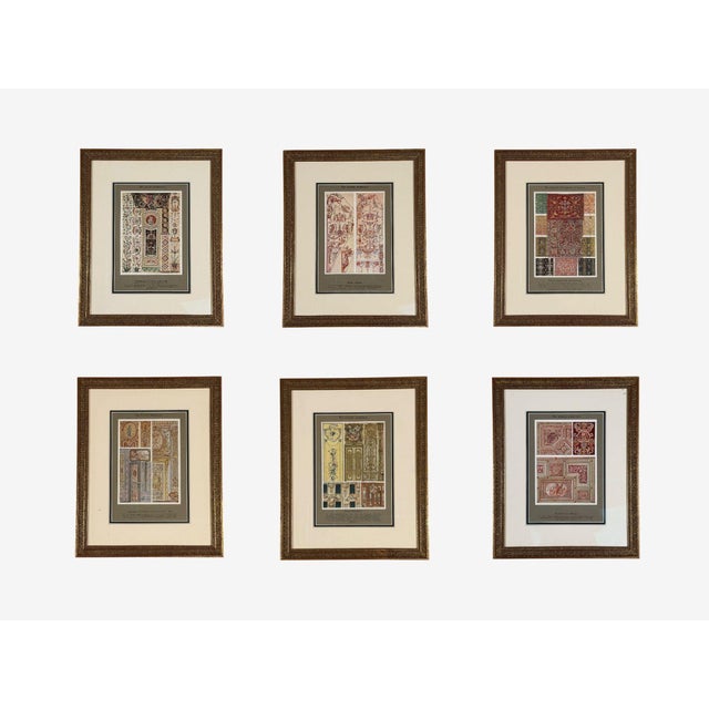 Antique Renaissance, Six Framed Antique Ornament Prints, 20th C. A collection of six framed and matted vintage prints...