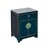 This elegant accent cabinet features a rich black finish accented with fine golden lining along its edges, beautifully...