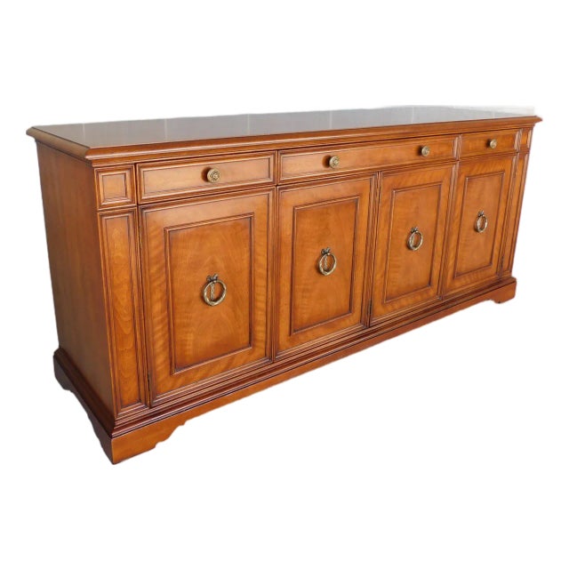 Henredon Walnut Hollywood Regency Sideboard 72.5w For Sale