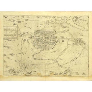 Franz Hogenberg - View of Leiden - Original Etching - Late 1500 For Sale